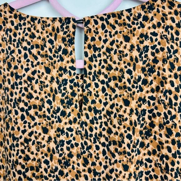 Tuckernuck Pomander Place Leopard Print Carlotta Peplum Blouse Size Large - Picture 5 of 9